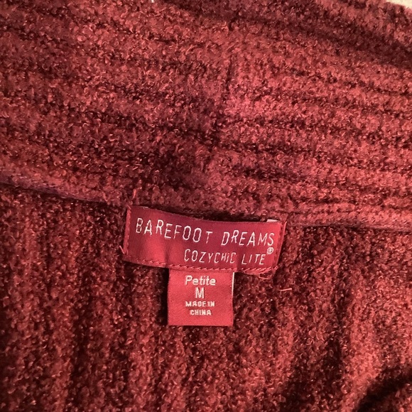 Barefoot Dreams Open Front Cardigan Sweater - Rust Burgundy Size Medium P - Picture 7 of 7